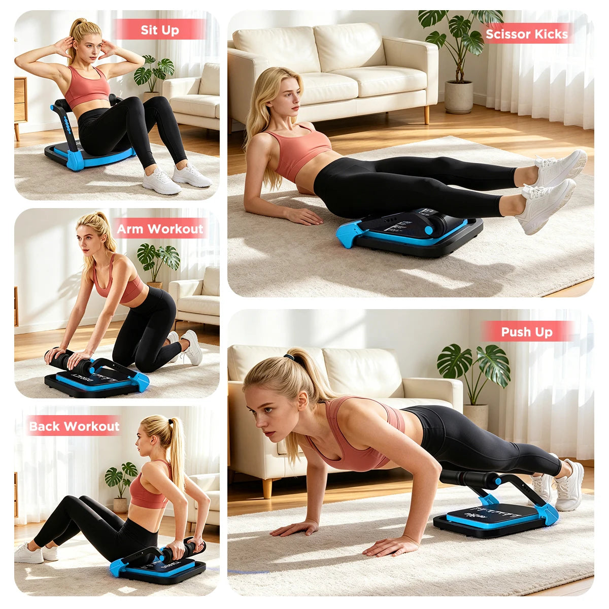 Relife Automatic Rebound Sit Up Machine Foldable Adjustable Core Trainer