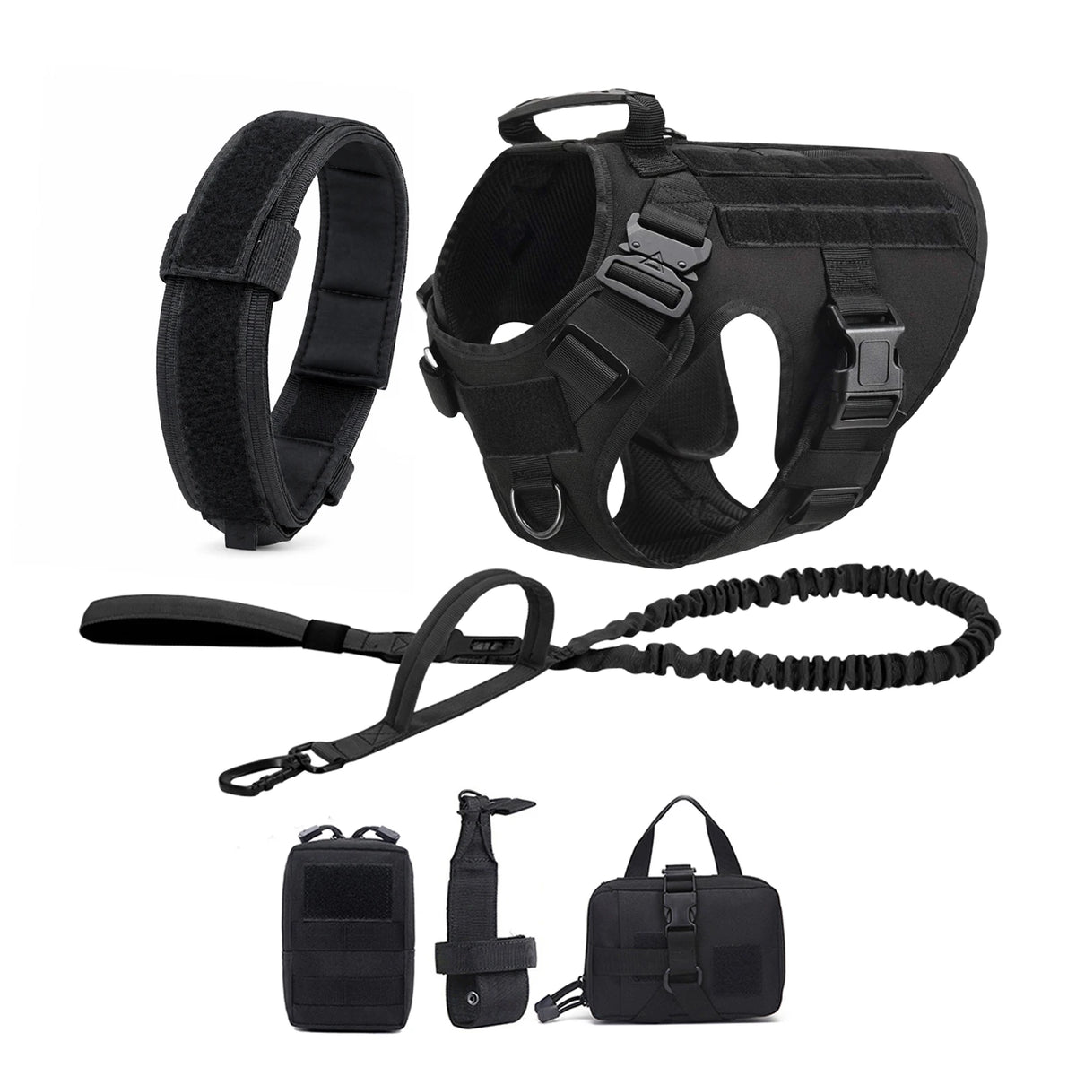 PETRAVEL Tactical Molle Dog Harness With Quick Release Buckle