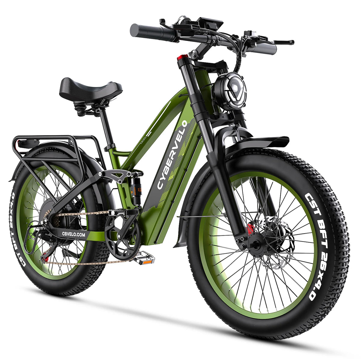 Cybervelo 5000W Fat Tire Electric Bike All Terrain Commuter Seven Speed