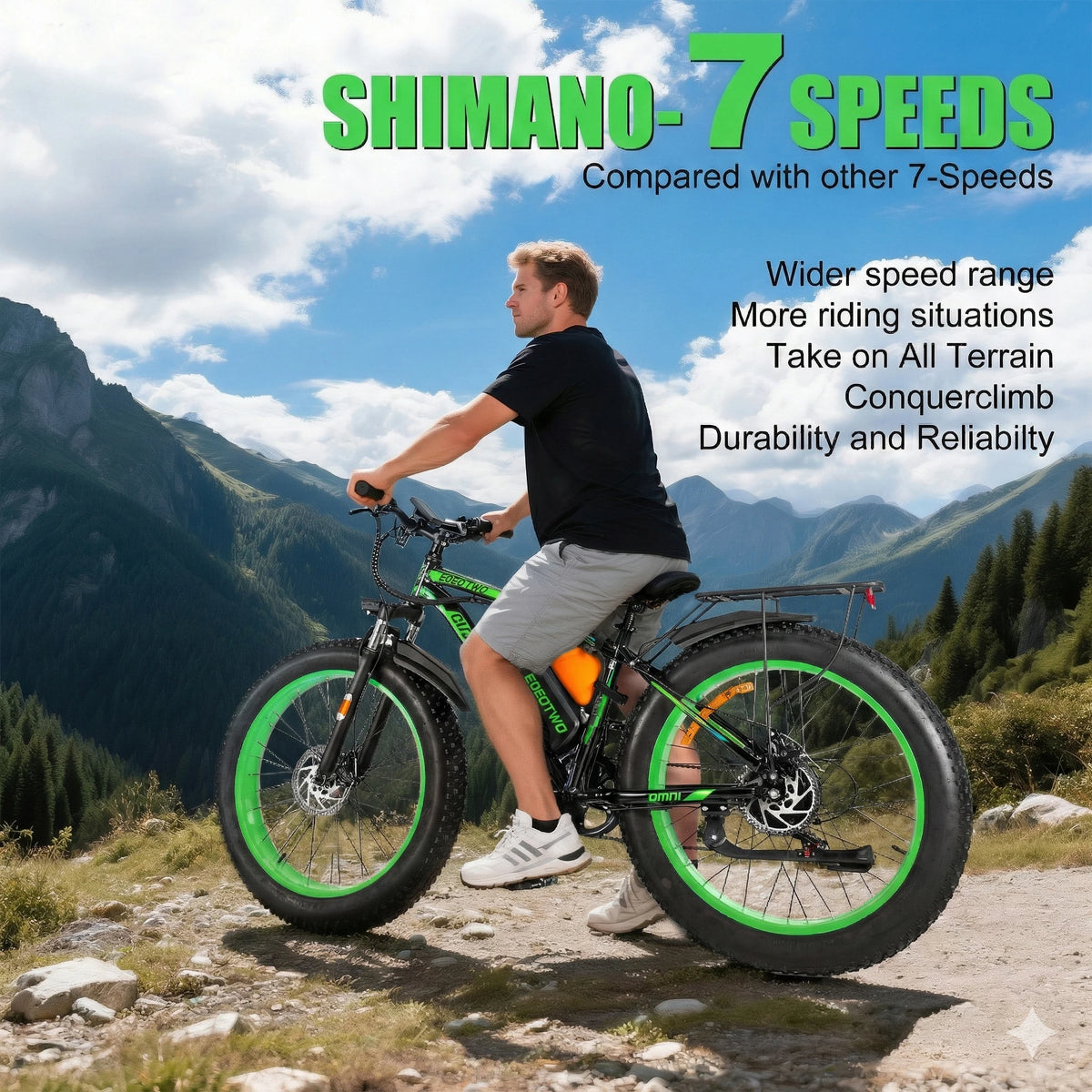 Adults 1000W Fat Tire Electric Bike With 48V Rechargeable Battery