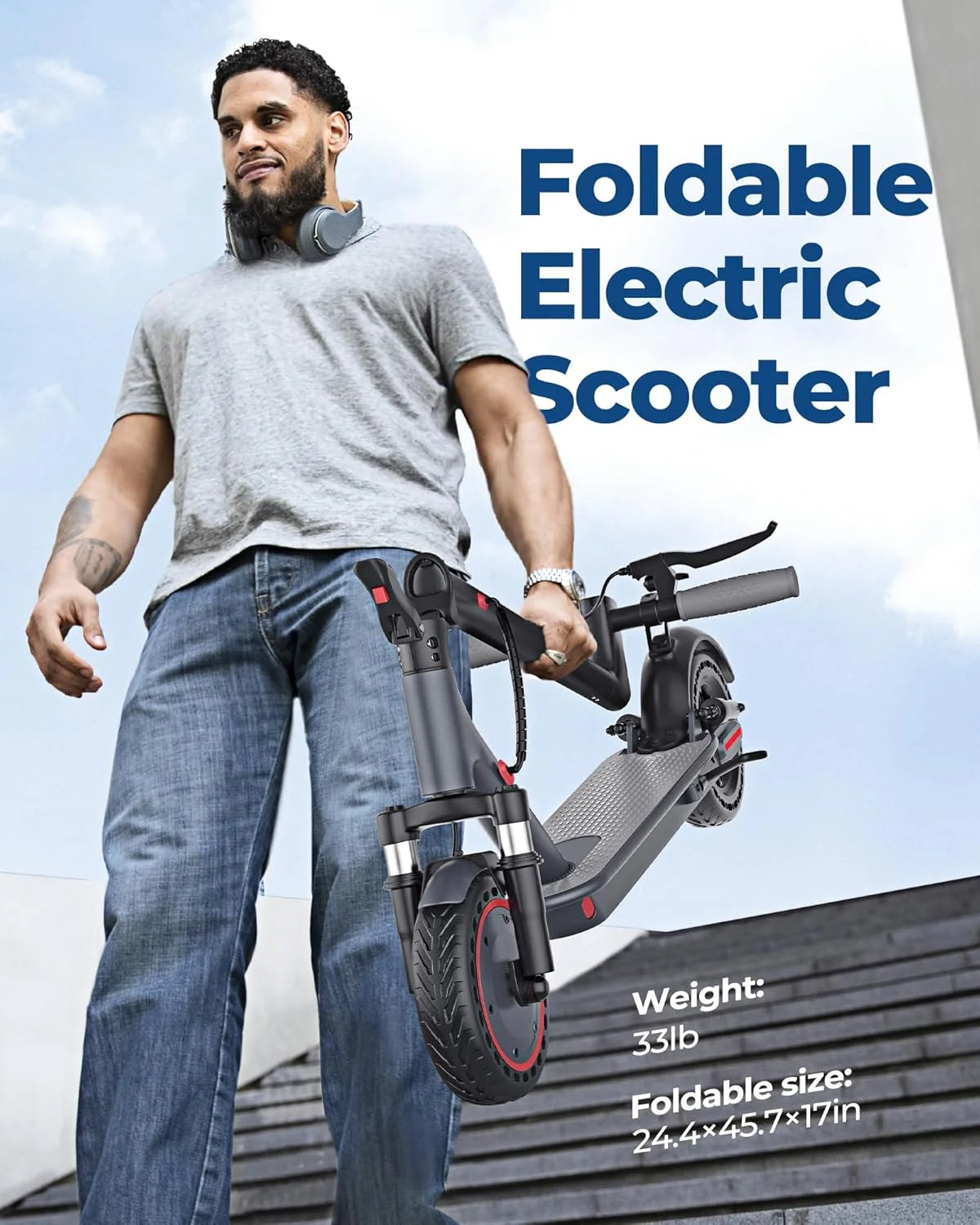 AOVOPRO Electric Scooter With Smart App And Shock Absorption