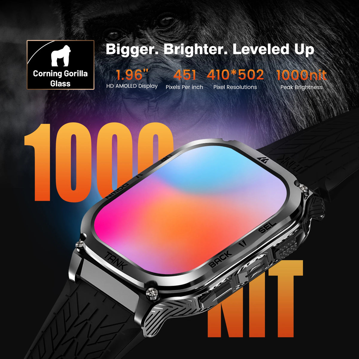 KOSPET TANK M3 Smartwatch With Fitness Tracking And Bluetooth