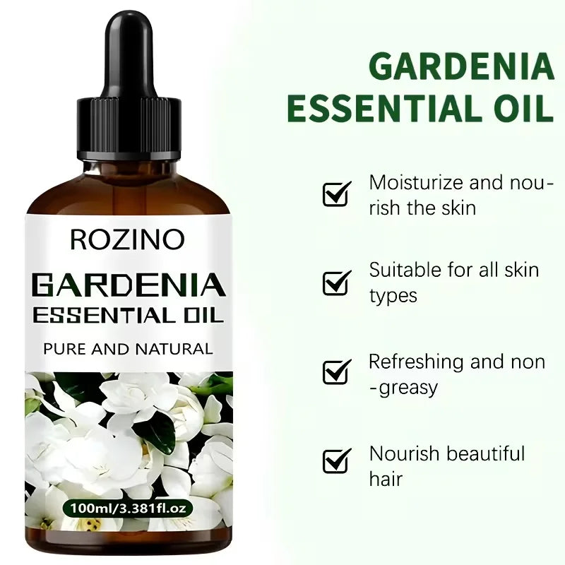 Rozino Gardenia Essential Oil For Face Body Natural Hydrating Fragrance