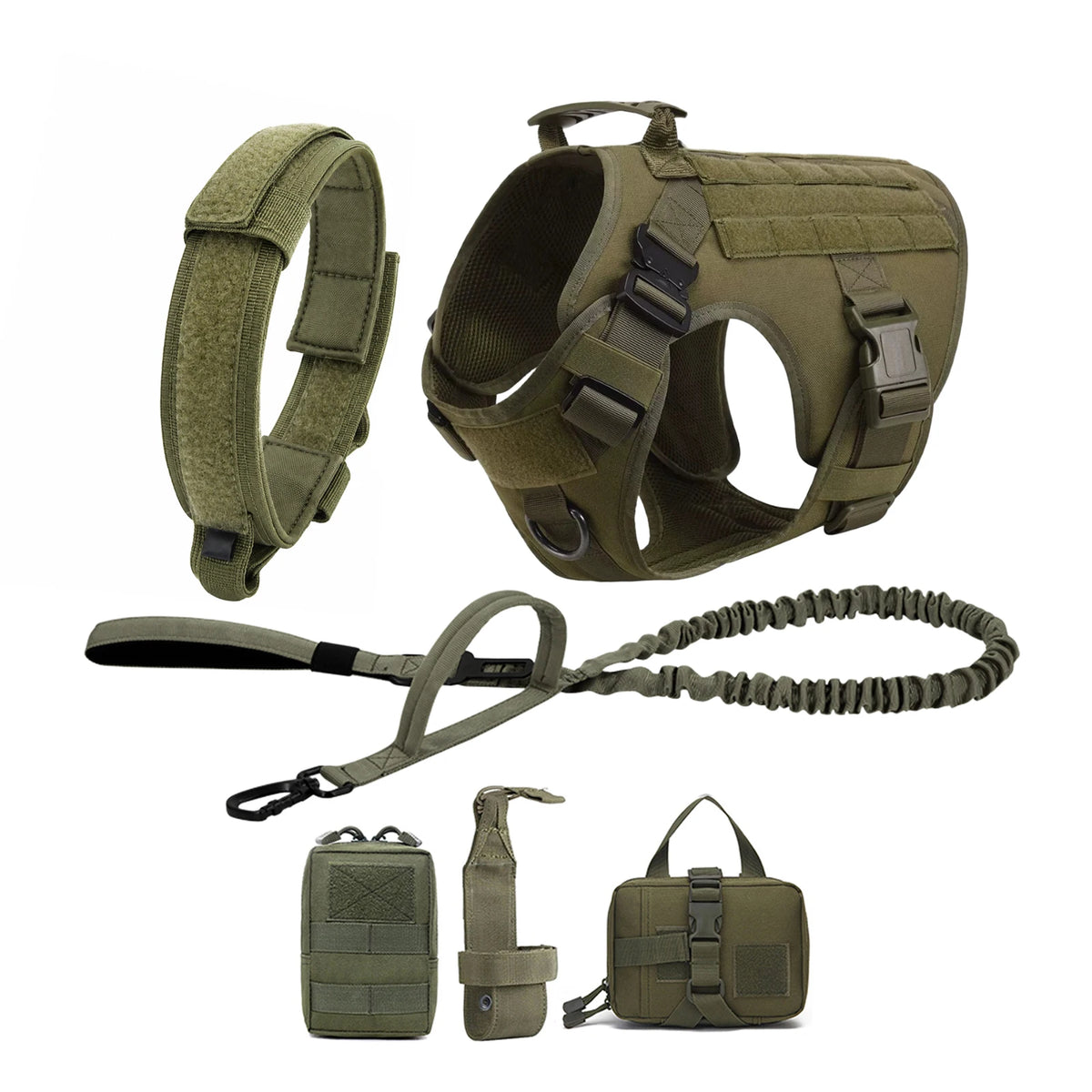 PETRAVEL Tactical Molle Dog Harness With Quick Release Buckle