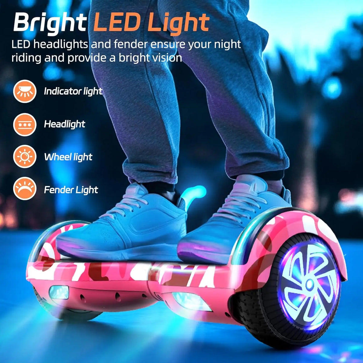 Bluetooth Electric Scooter With Dual Motor And LED Lights