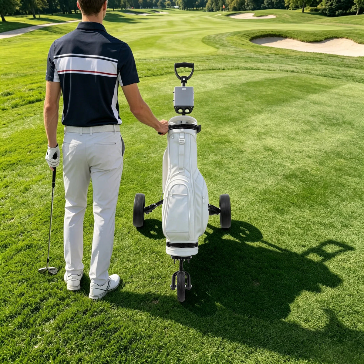 Compact 3 Wheel Golf Push Cart Featuring Durable Aluminum Construction
