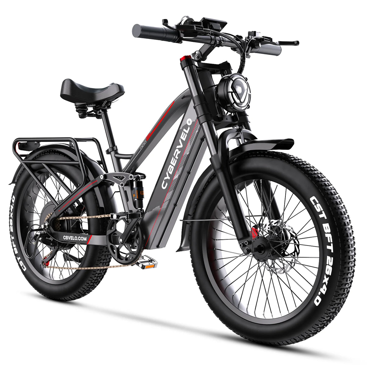 Cybervelo 5000W Fat Tire Electric Bike All Terrain Commuter Seven Speed