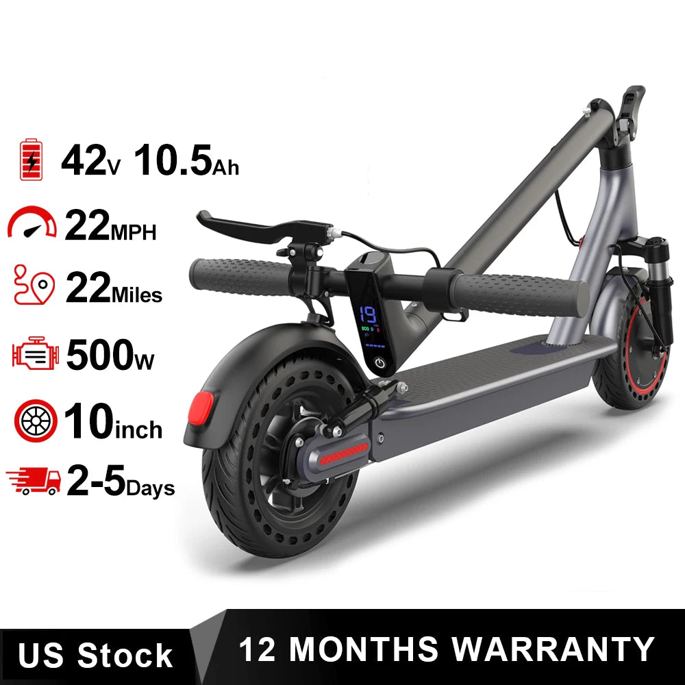 AOVOPRO 500W Foldable Electric Scooter Featuring App Controlled Dual Braking