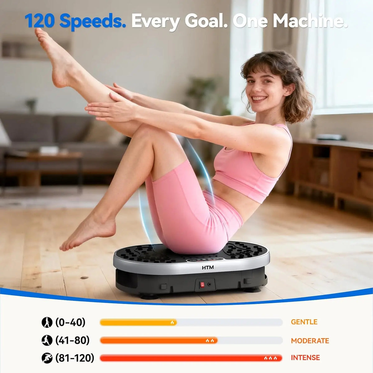 HTM Vibration Plate Exercise Machine For Home Workout Fitness