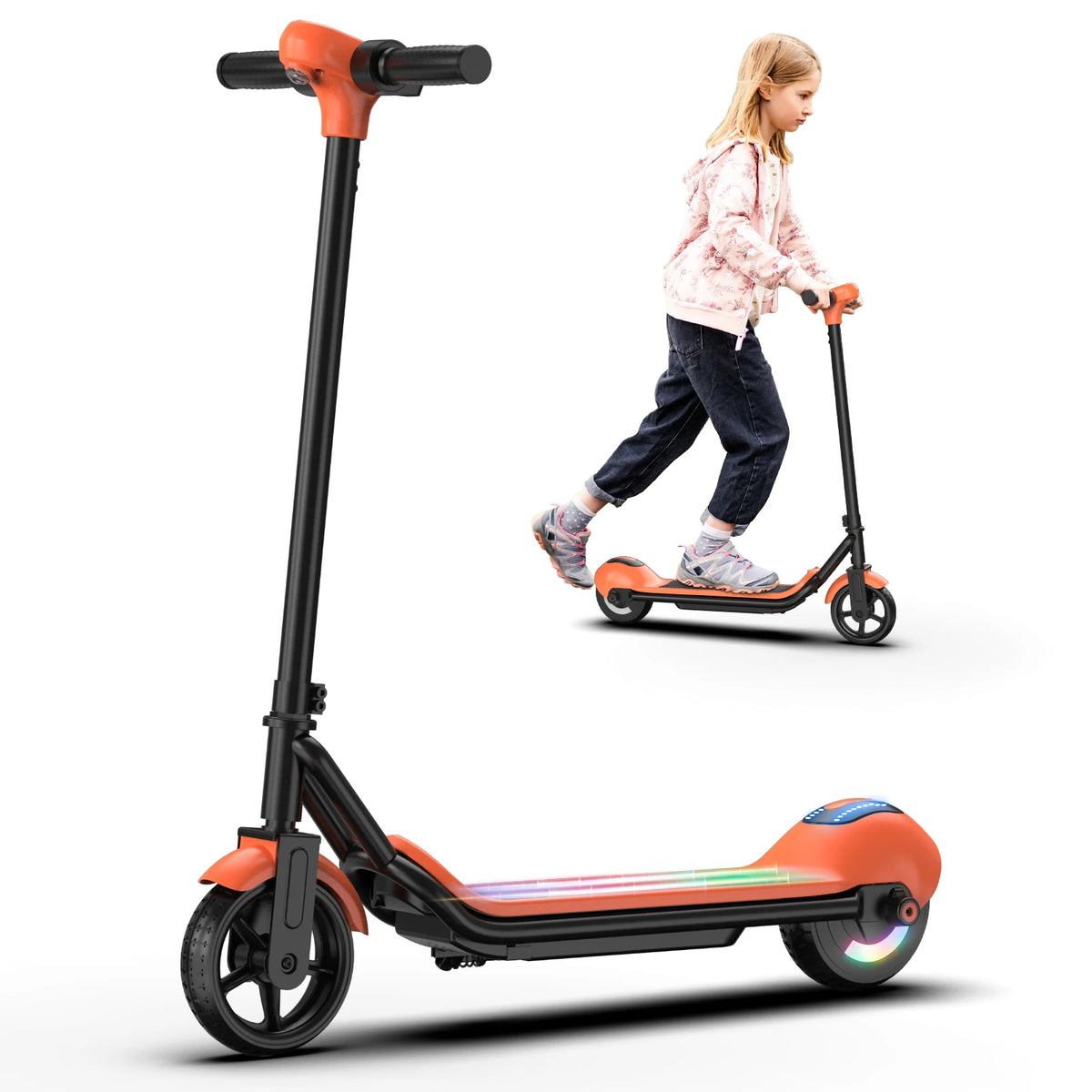 Osboo Kids Electric Scooter Bluetooth LED Lights 9Mph 110W Motor