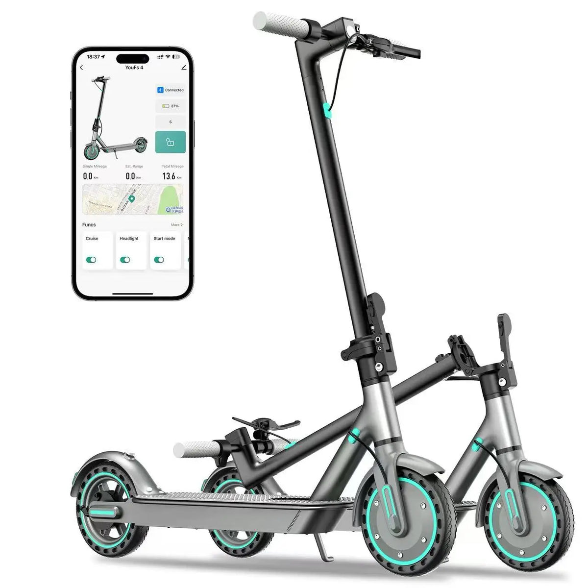 Lightweight Foldable Electric Scooter D8 Pro Portable Dual Brake Commuter