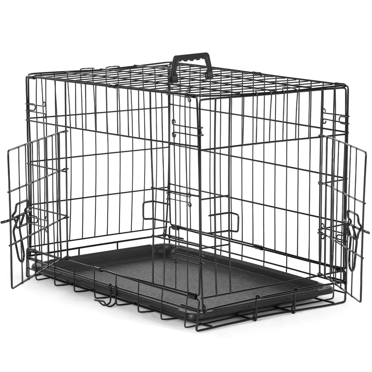 Jhk Double Door Metal Dog Kennel With Leak Proof Pan