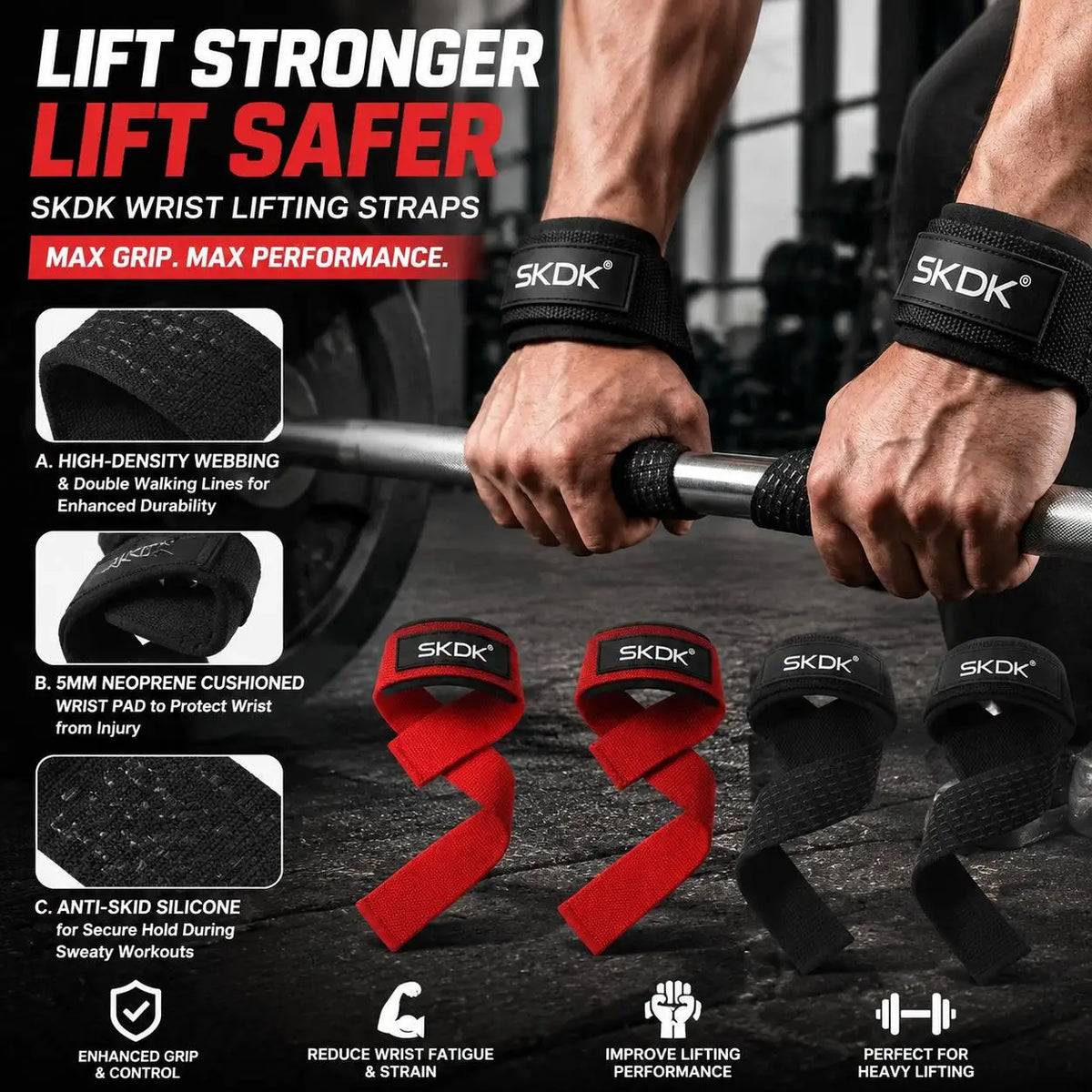 Premium Polyester Weightlifting Wrist Wraps For Gym Training