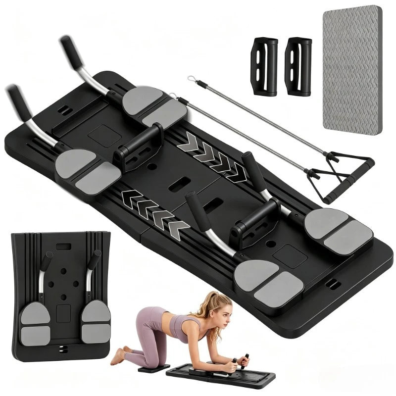 Foldable Home Workout Board With Resistance Bands and Knee Pad