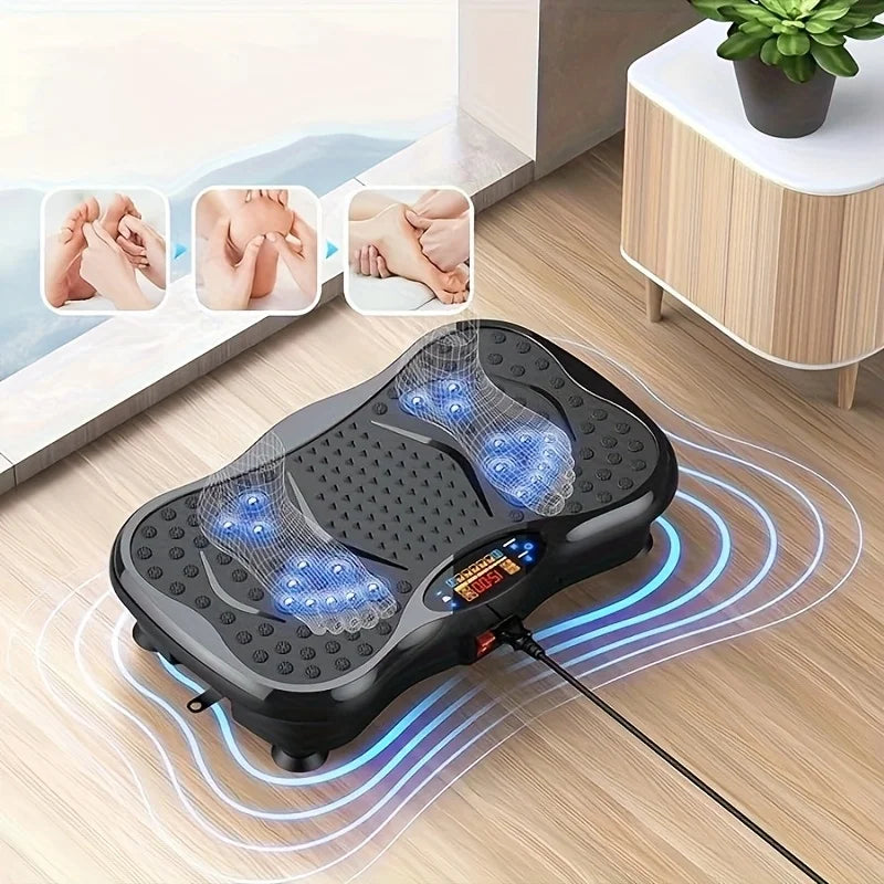BZEQ Compact Vibration Exercise Platform With Resistance Bands