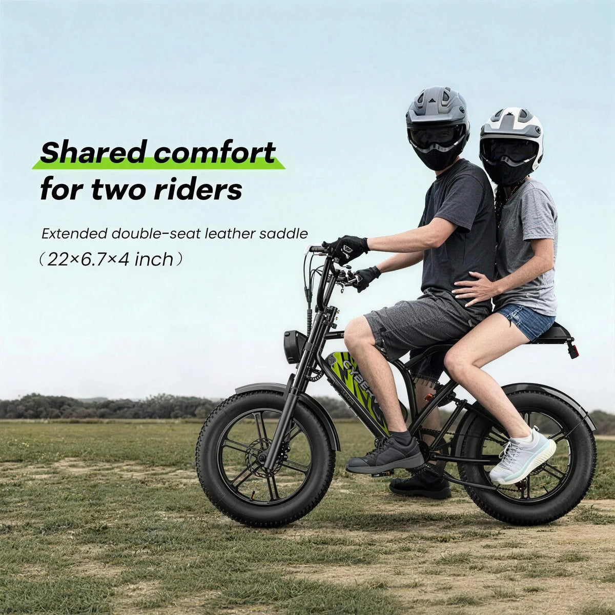 Cybervelo 1000W Fat Tire Electric Bike With Removable Battery