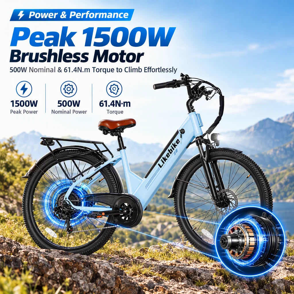 Adults Commuter Electric Bike With Removable Battery And Shimano Gears
