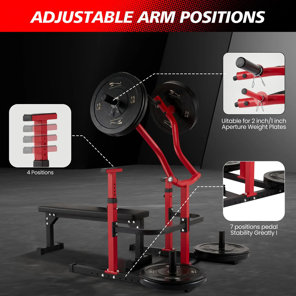 Adjustable Chest Press Machine With Converging Arms For Home Gym