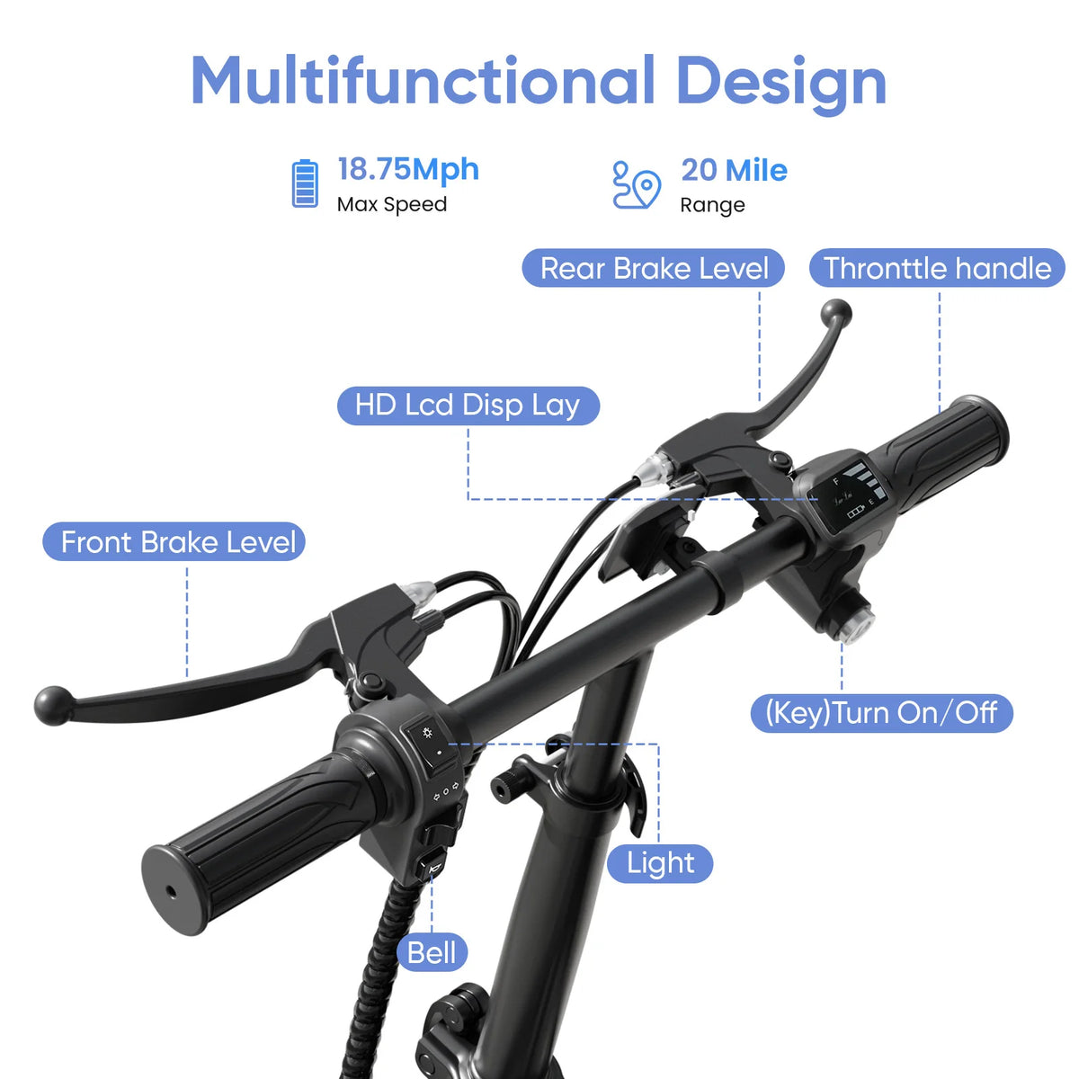 Eilleo Spacewalk 48V Foldable Electric Scooter With Seat And Basket