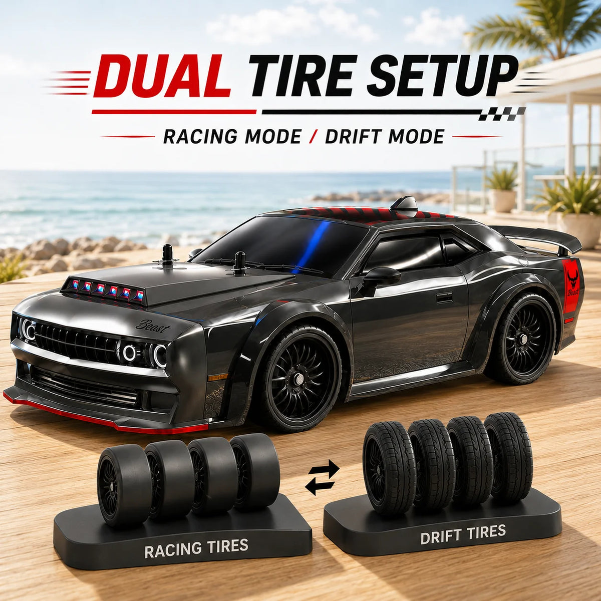 ZNLYRION Brushless 4WD Remote Control Drift Racing Car With Lights