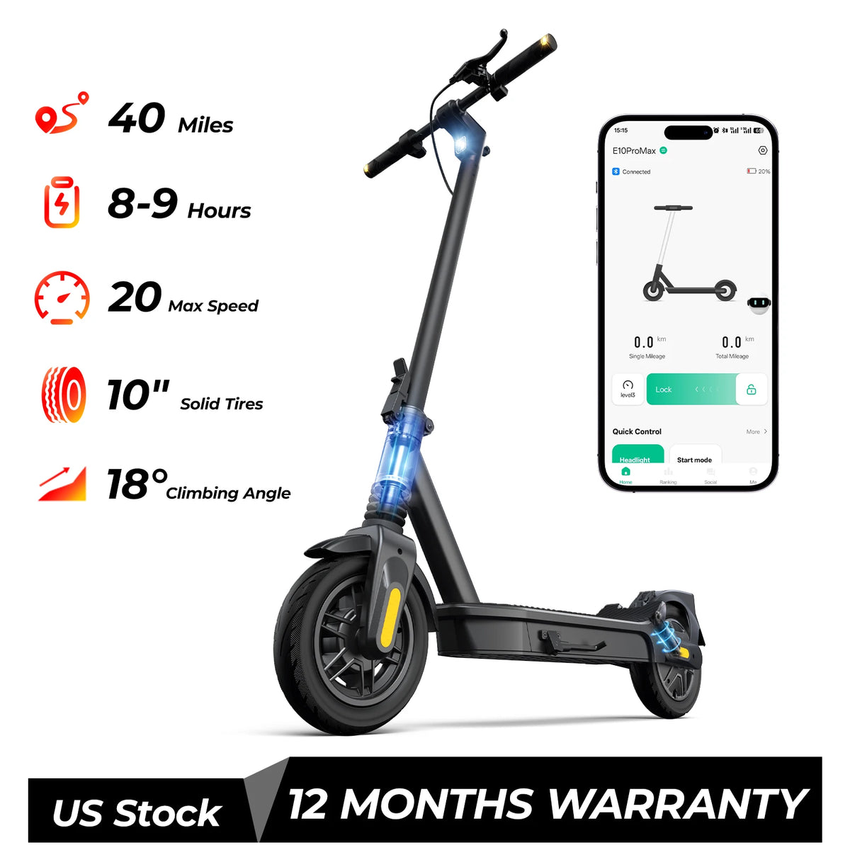 HeroPick 1000W Folding Electric Scooter With Forty Mile Range