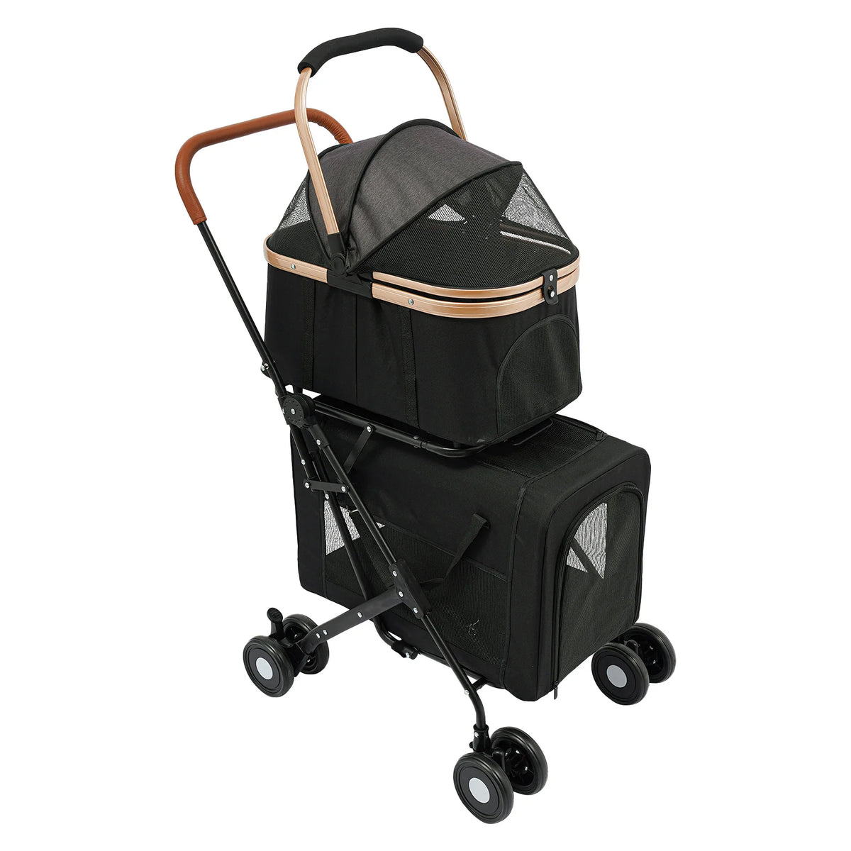 Bymaocar Foldable Two Tier Pet Stroller For Small Dogs