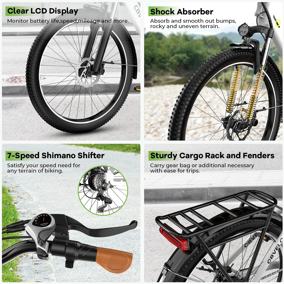 Cybervelo Urban Commute Electric Bicycle With Detachable Battery