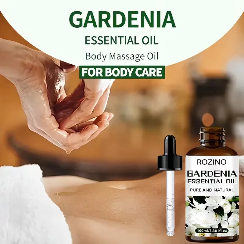 Rozino Gardenia Essential Oil For Face Body Natural Hydrating Fragrance