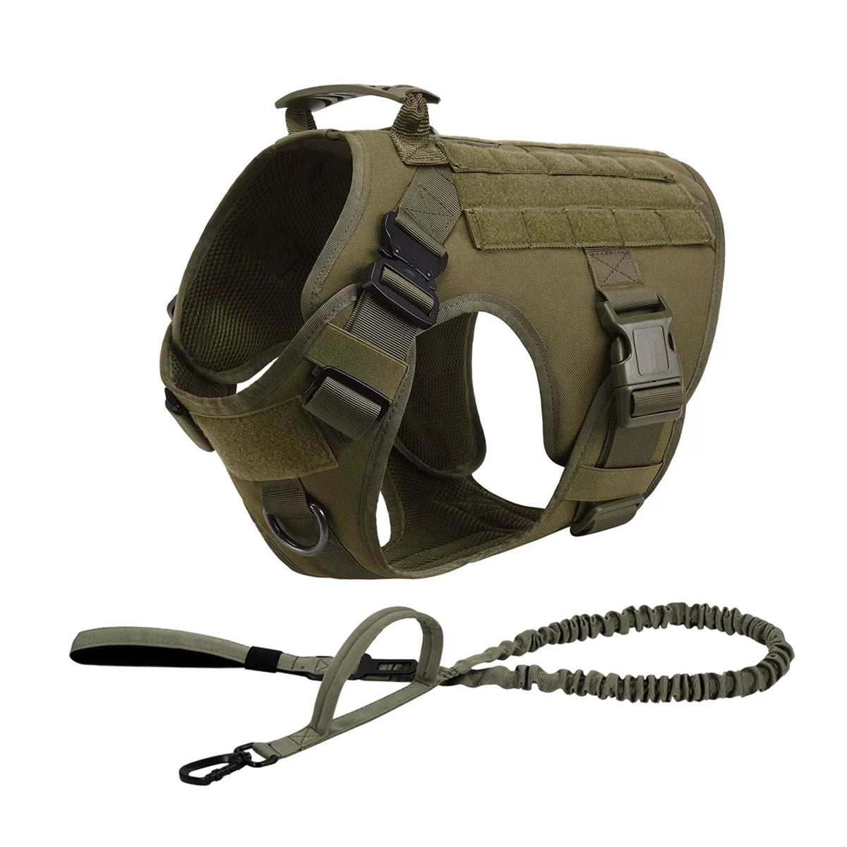 PETRAVEL Tactical Molle Dog Harness With Quick Release Buckle