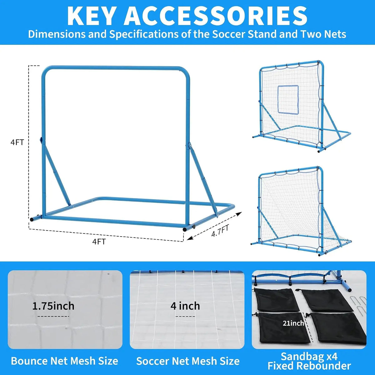 Tacleekii Versatile Pitchback Training Net For Sports Practice