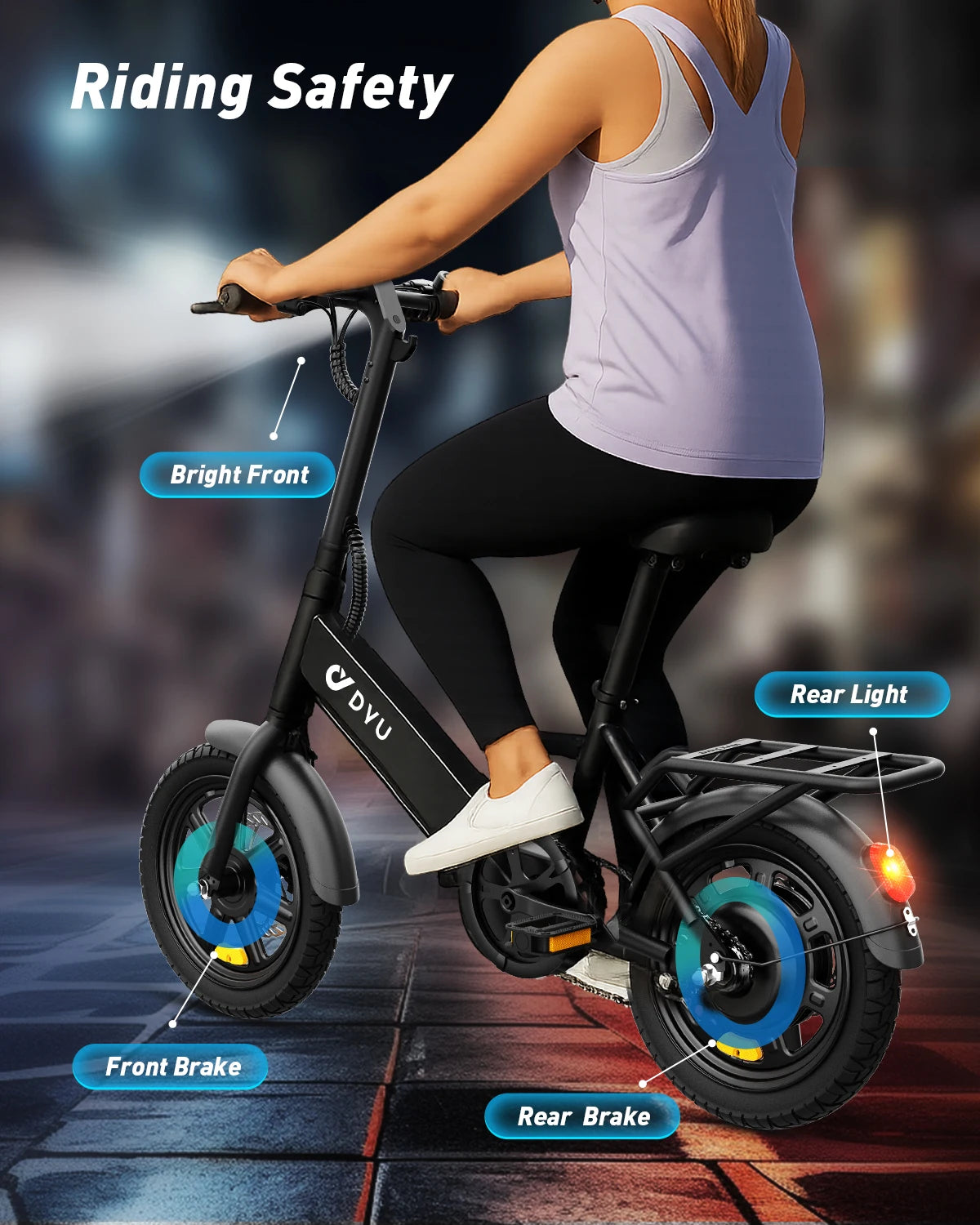 DYU Folding Electric Bicycle With High Performance 500W Motor
