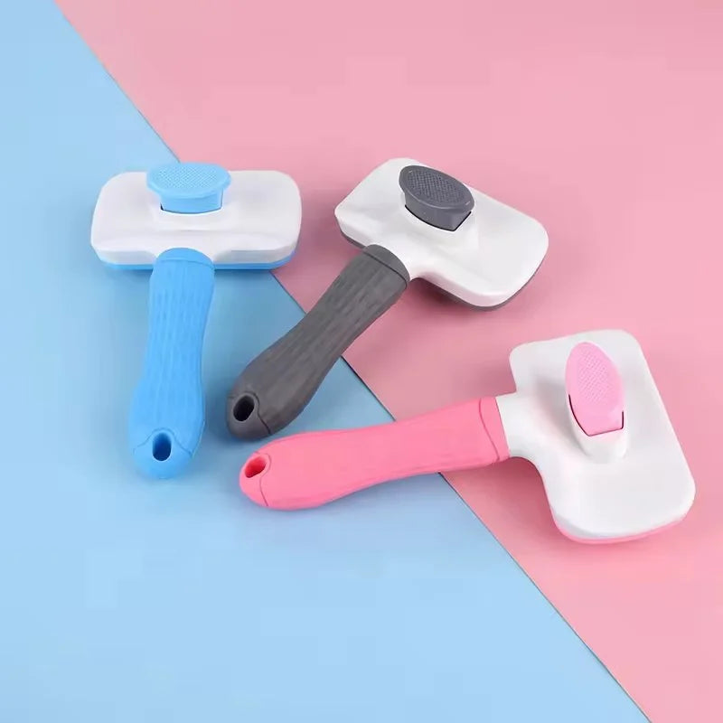 One Button Self Cleaning Slicker Brush Hair Remover For Pets