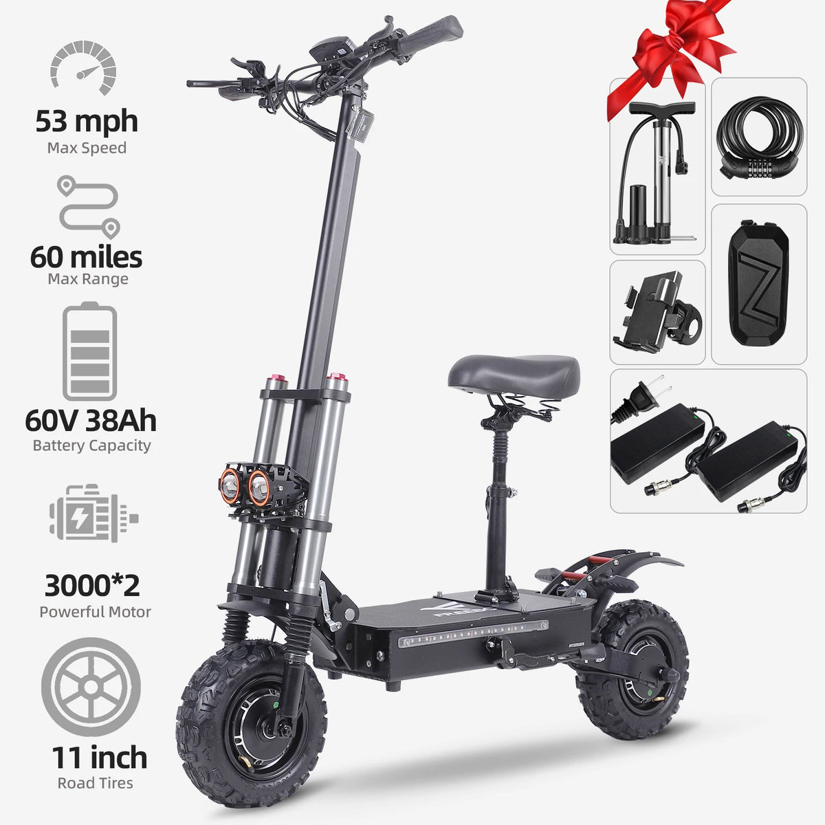 Freeboy J30max High Performance Dual Motor Electric Scooter For Adults