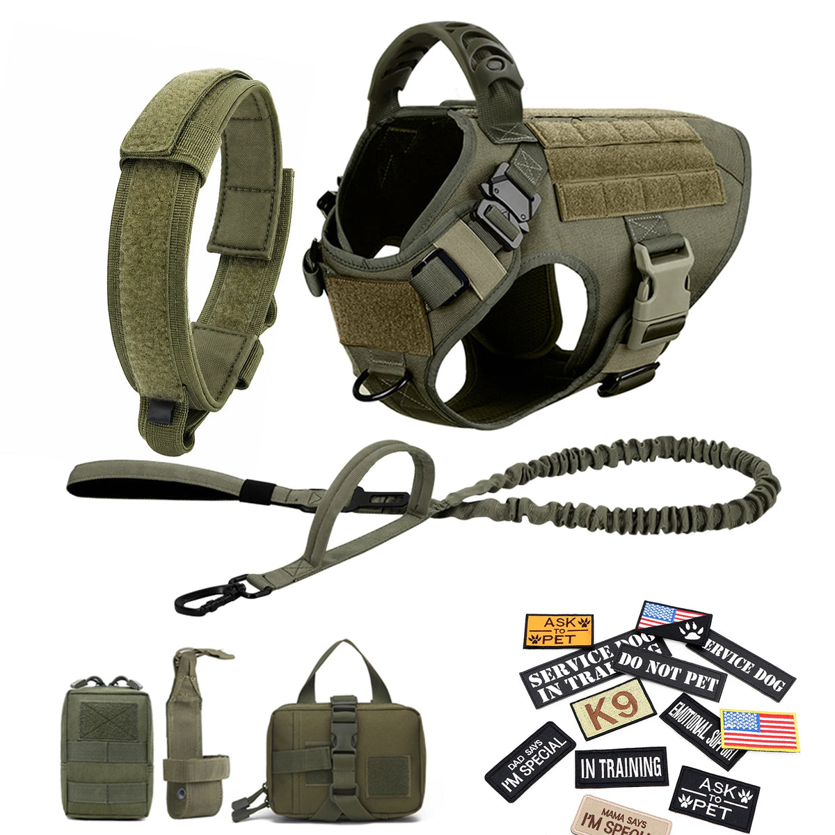 PETRAVEL Tactical Dog Harness Vest With Quick Release Buckles