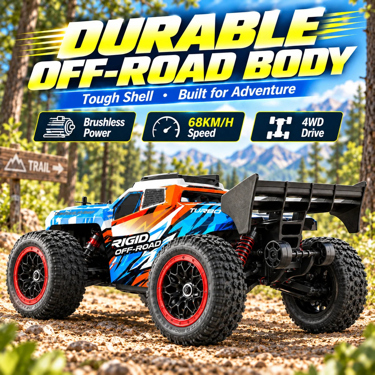 Znlyrion High Speed Brushless RC Truck With LED Headlights