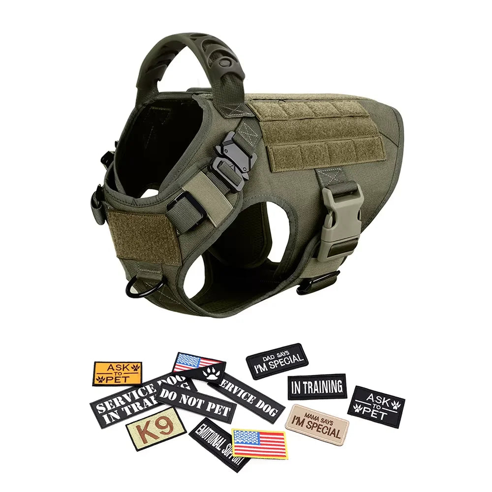 PETRAVEL Tactical Dog Harness Vest With Quick Release Buckles