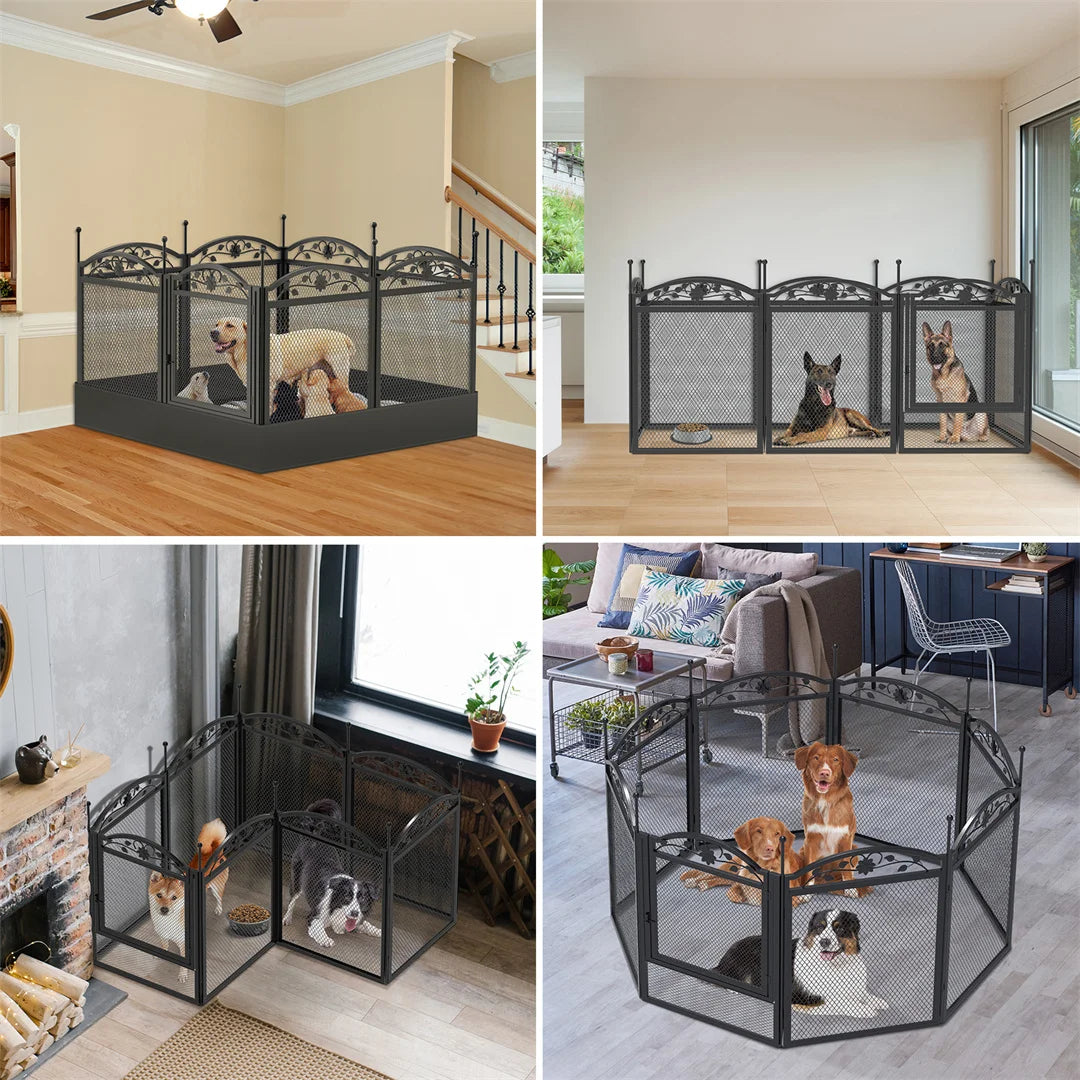 Bingopaw 8 Panel Metal Dog Playpen For Indoor Whelping Kennel
