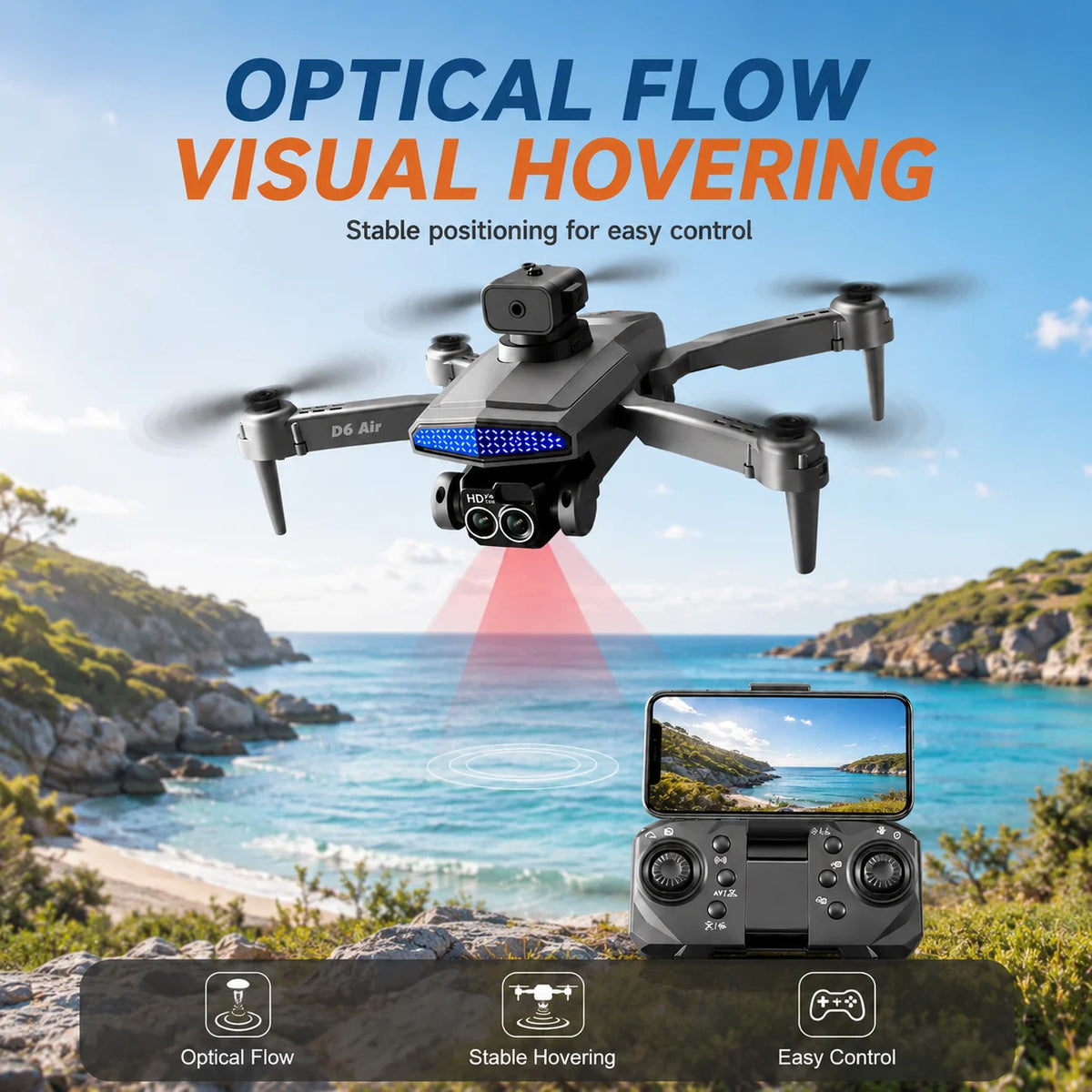 ZNLYRION Optical Flow RC Drone With Gesture Recognition And Headless Mode