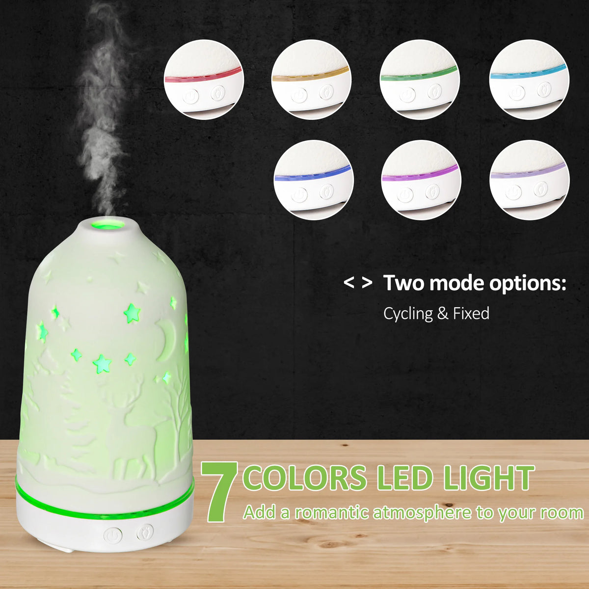 HOMCOM Ultrasonic Aromatherapy Diffuser With Ceramic Cover