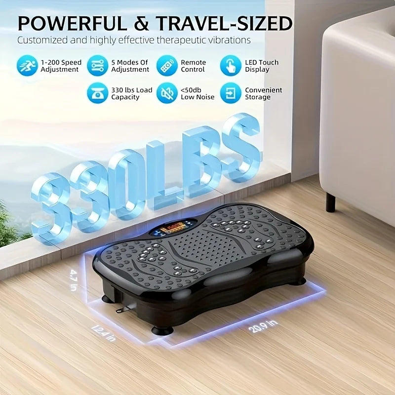 BZEQ Compact Vibration Exercise Platform With Resistance Bands