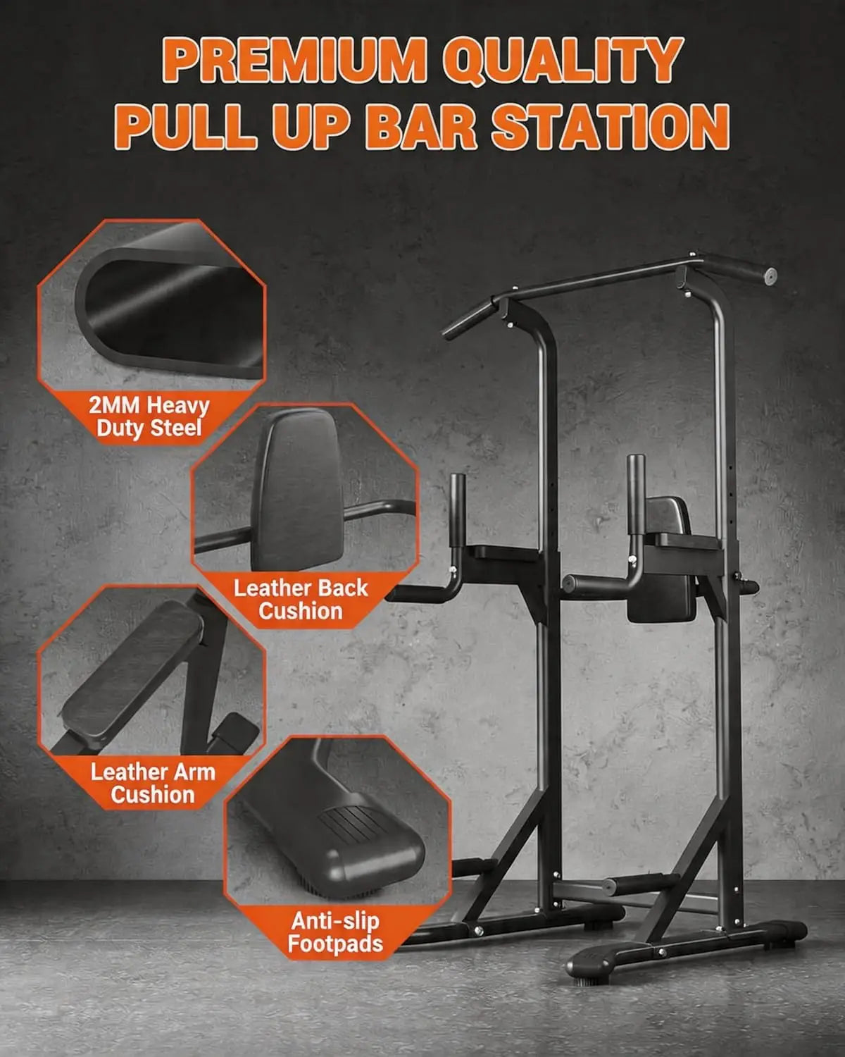 Hmiss Adjustable Power Tower With Dip Station For Home