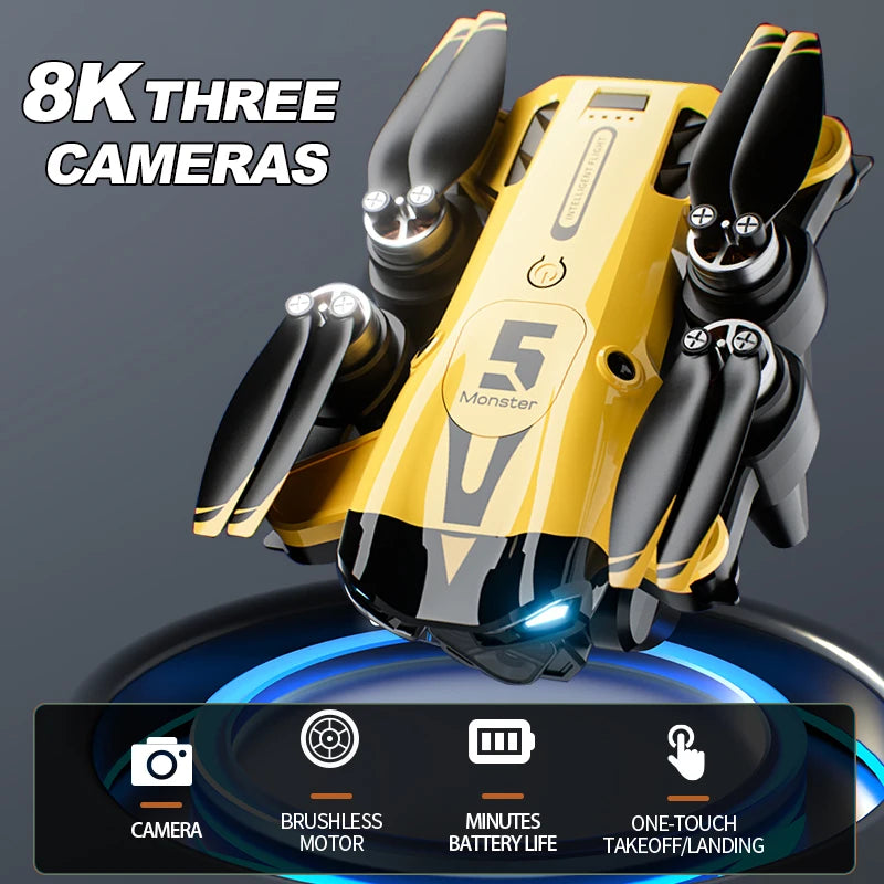 ZNLYRION Mini Brushless Drone M5 8K Foldable Obstacle Avoidance FPV