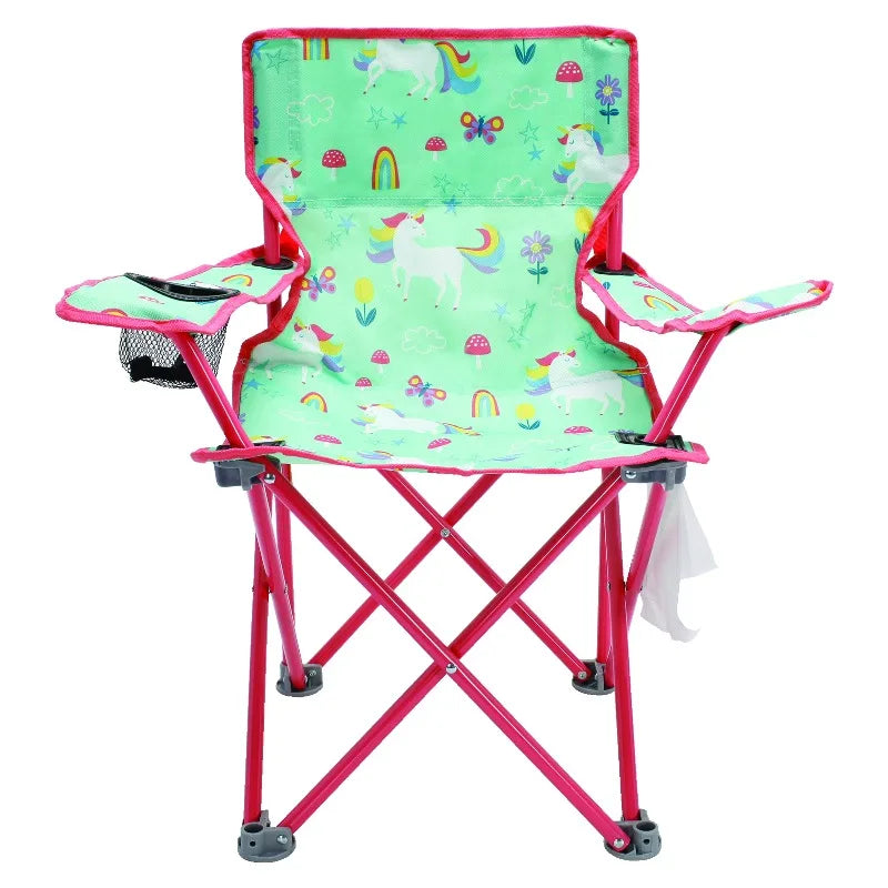 Kids Folding Camp Chair With Sturdy Steel Frame And Safety Lock