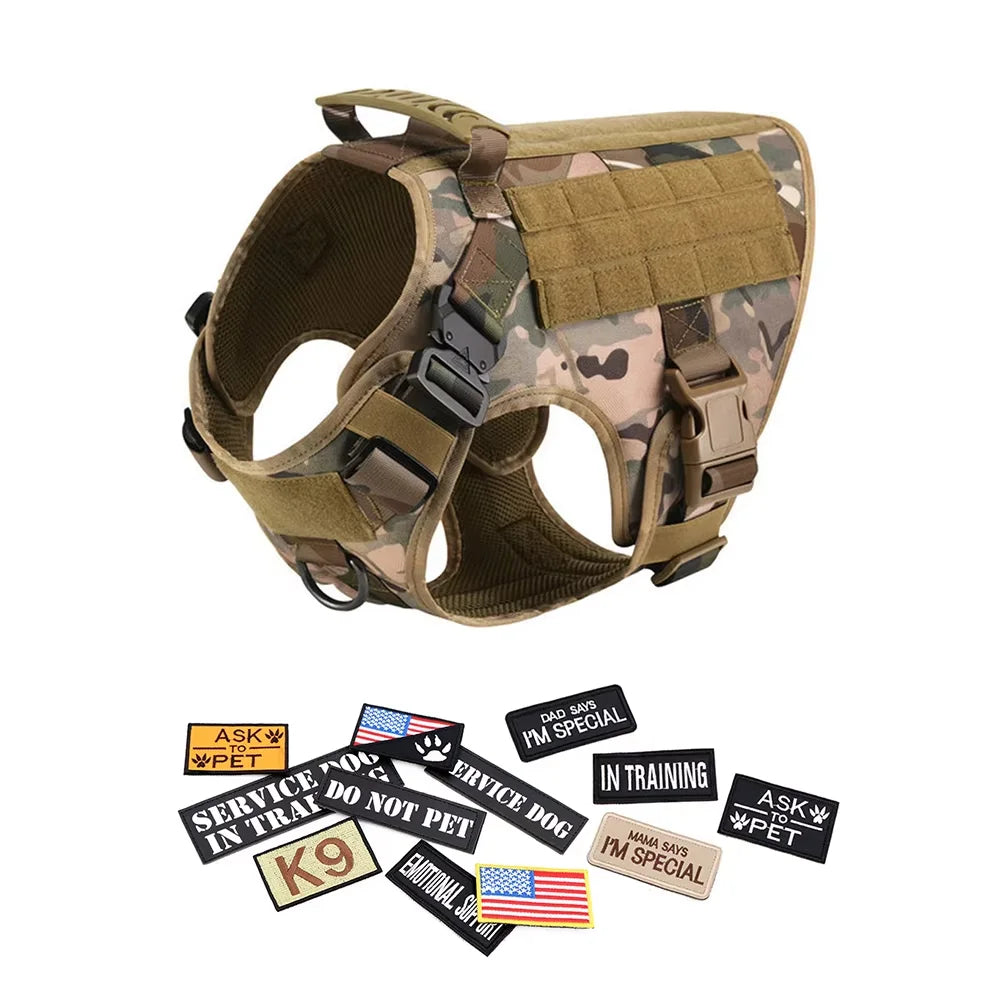 PETRAVEL Tactical Dog Harness Vest With Quick Release Buckles