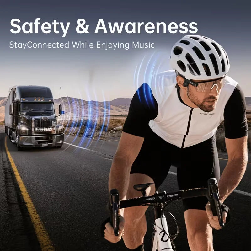 Open-Ear Wireless Bone Conduction Headphones with Microphone for Running
