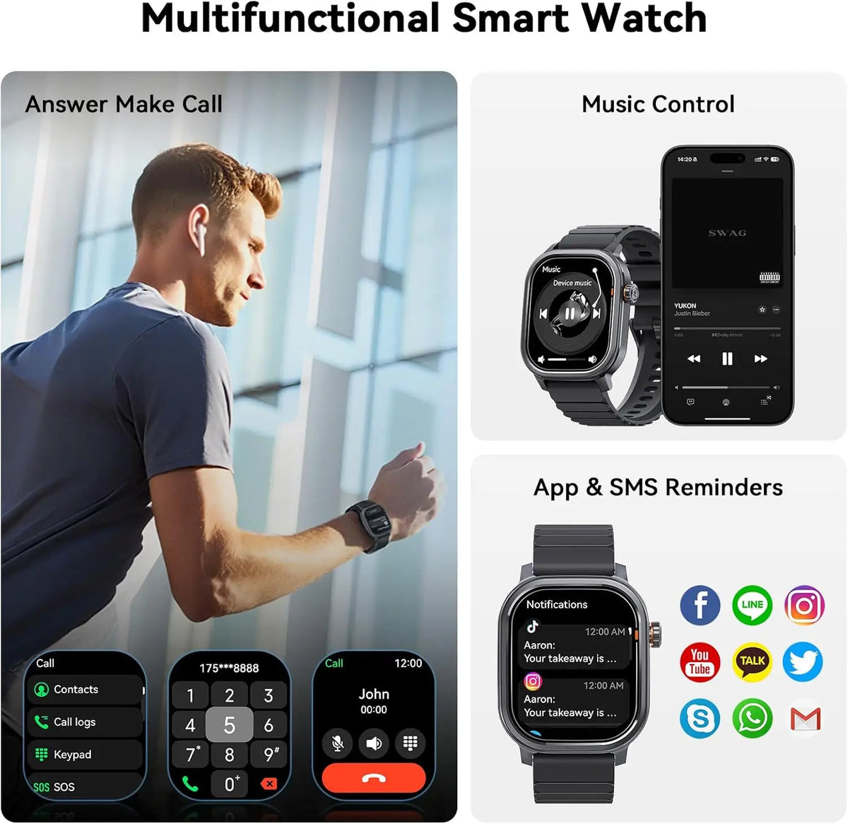 Kospet Pulse Smart Watch With AMOLED Display Bluetooth Calling