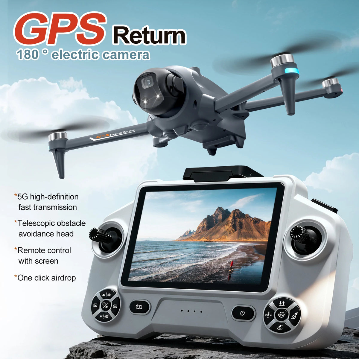 ZNLYRION GPS Foldable Drone With Adjustable Camera And Obstacle Avoidance