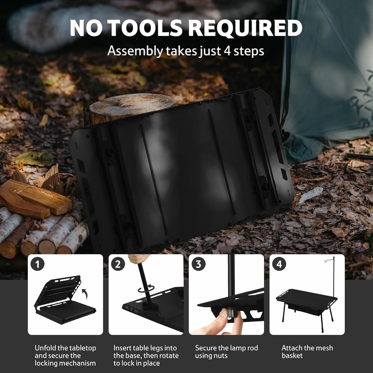 Naturehike H02 IGT Height Adjustable Aluminum Camping Table