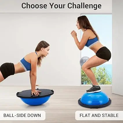 Professional Half Exercise Ball With Pump And Resistance Bands
