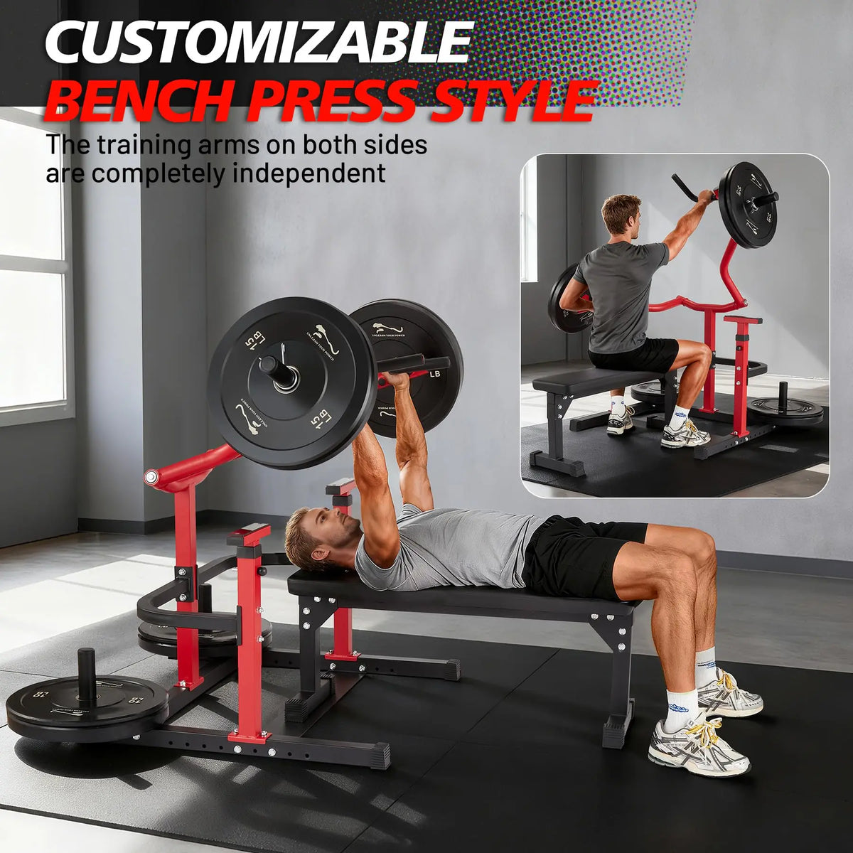 Adjustable Chest Press Machine With Converging Arms For Home Gym